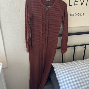 Roolee Brown Striped Pajama Set